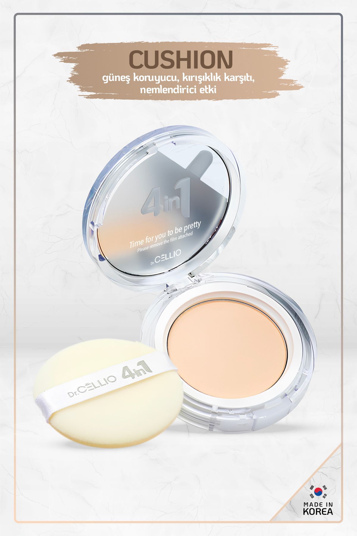4in1 BBOYAN Cushion SPF50+ PA++++ Whitening / #21 Light Beige Pudra