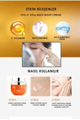 Saf Vitamin Aydınlatıcı Etkili Ve Leke Karşıtı Vıta-c Multi Vita Yoğun Night Krem Made In Korea