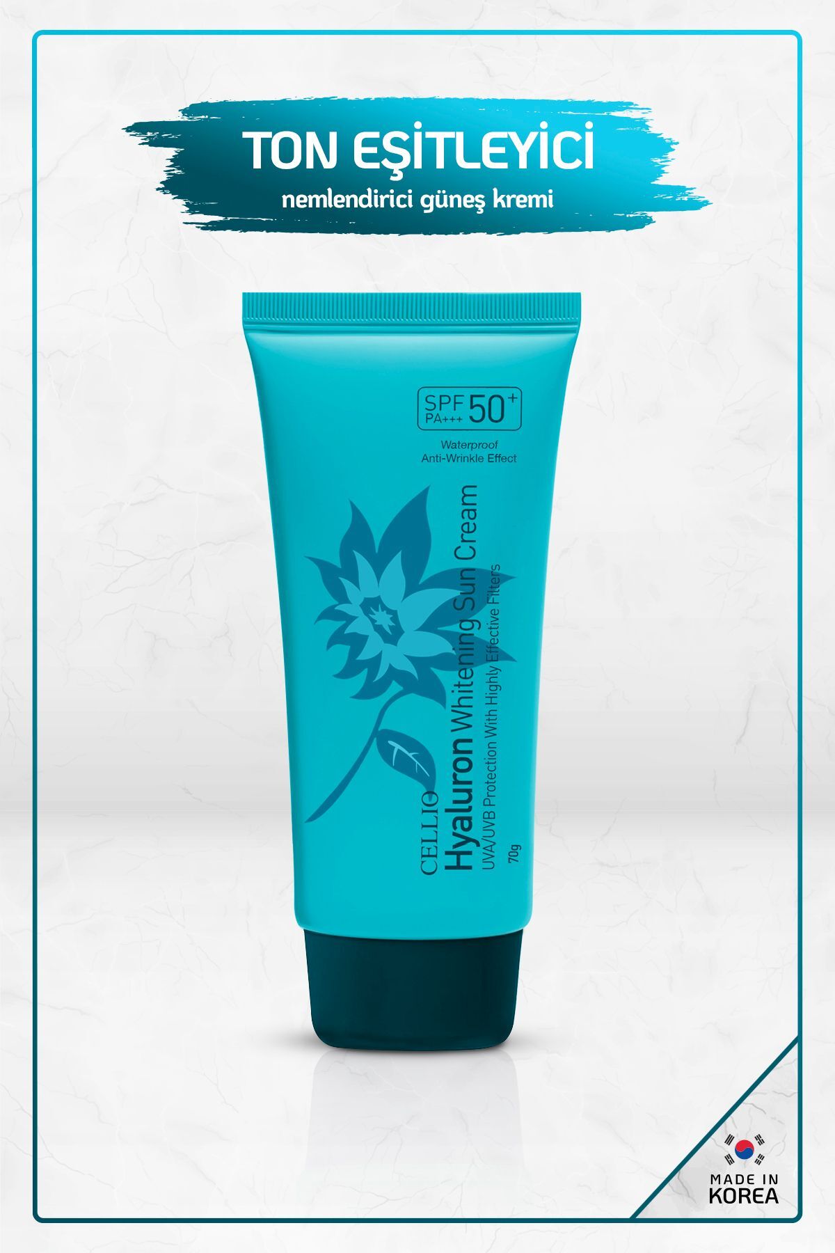Hyaluronik Asit Içeren Yoğun Nemlendirici Yüksek Koruyucu Spf50+ Pa +++ Uva/uvb Güneş Koruyucu Krem