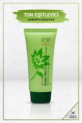 Green Tea Içeren Yatıştırıcı Leke Ve Akne Karşıtı Spf50 Yeşil Çay Özlü Kore Güneş Koruyucu Krem